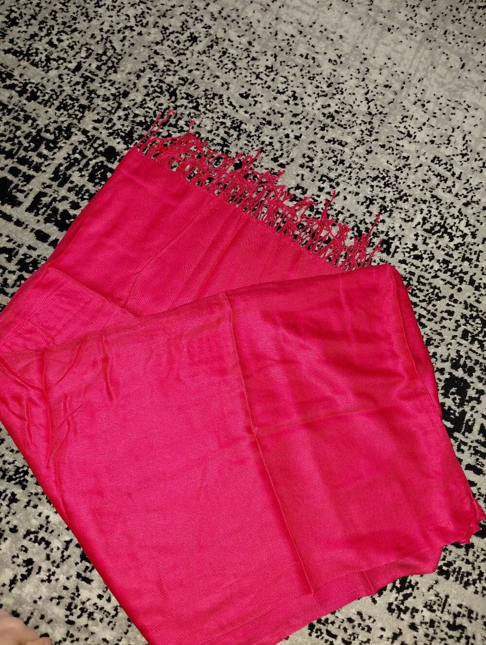 Oversized Fuchsia Hot Pink Pashmina Shawl Wrap Scarf Fringe 32x80 CC